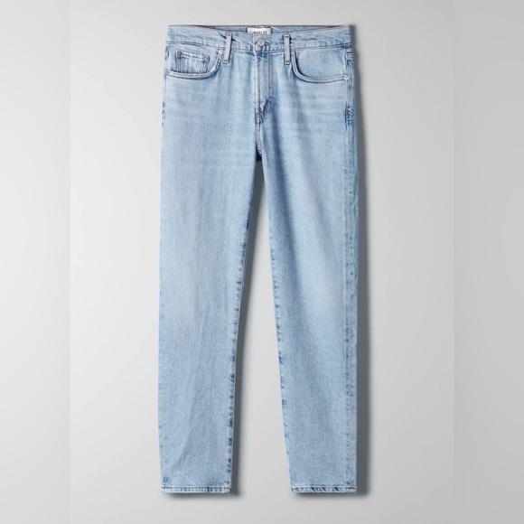 Agolde Toni Mid Rise Slim Fit Stretch Denim Jeans in Daylight sz 26 - Picture 6 of 10